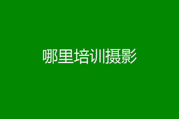 哪里培训摄影