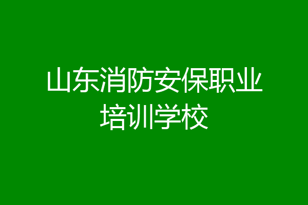 山东消防安保职业培训学校