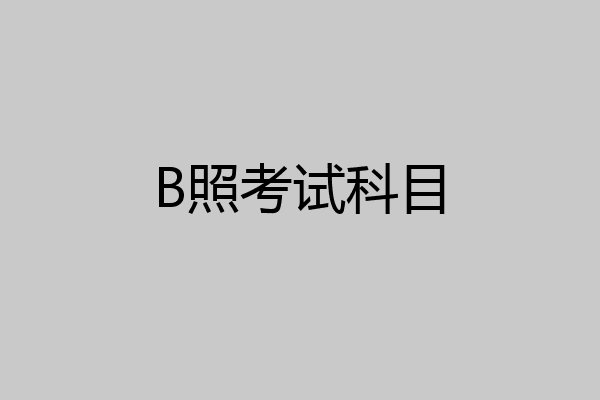 B照考试科目