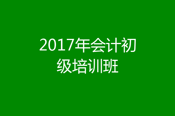 2017年会计初级培训班