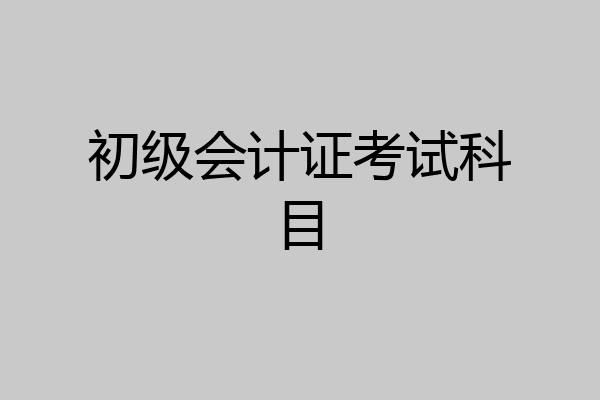 初级会计证考试科目