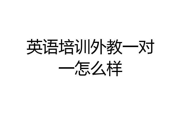 英语培训外教一对一怎么样