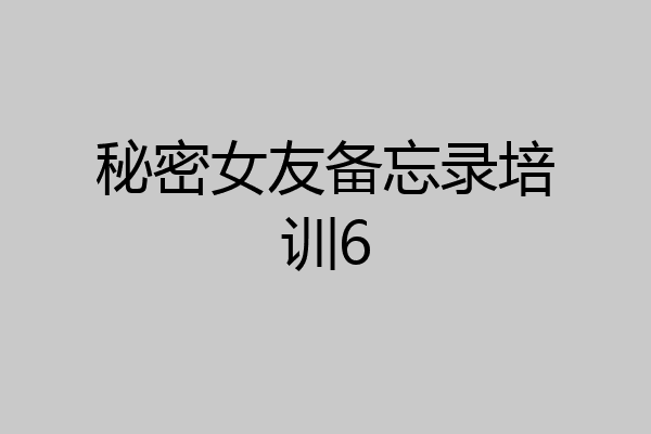 秘密女友备忘录培训6