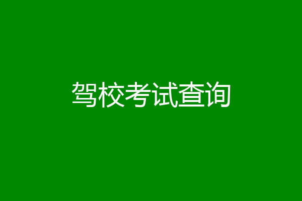 驾校考试查询