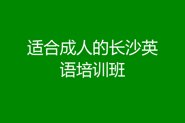 适合成人的长沙英语培训班
