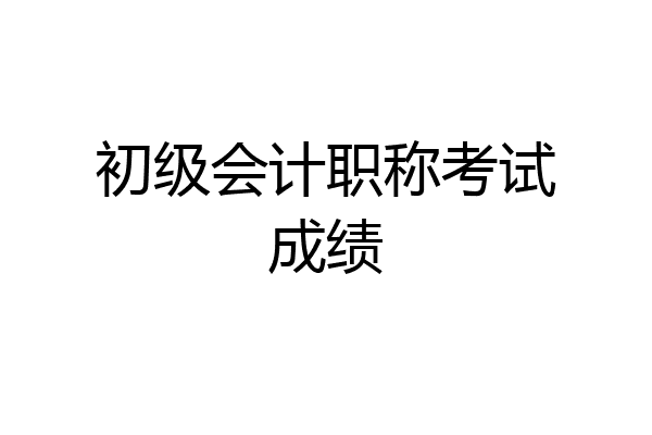 初级会计职称考试成绩