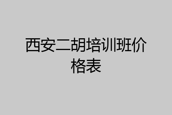 西安二胡培训班价格表