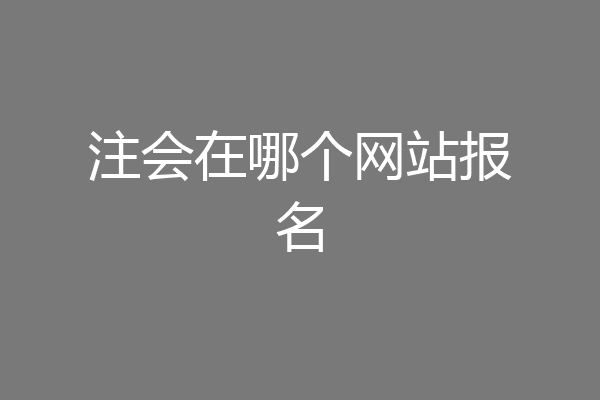 注会在哪个网站报名