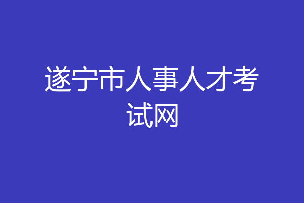 遂宁市人事人才考试网