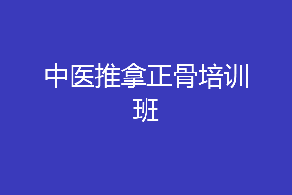 中医推拿正骨培训班