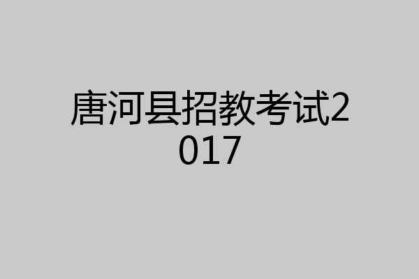 唐河县招教考试2017