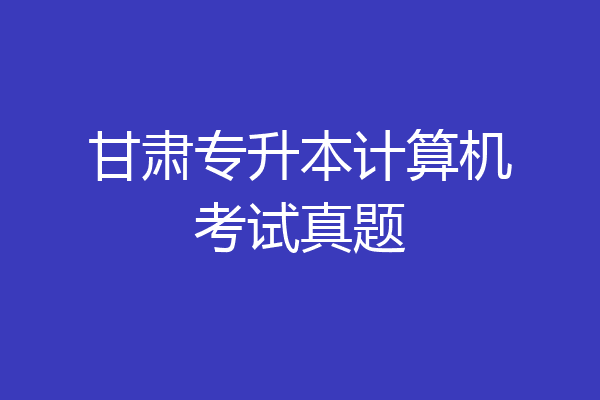 甘肃专升本计算机考试真题