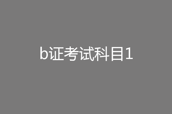 b证考试科目1