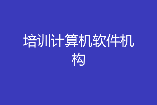 培训计算机软件机构