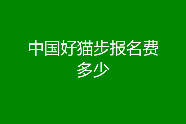 中国好猫步报名费多少