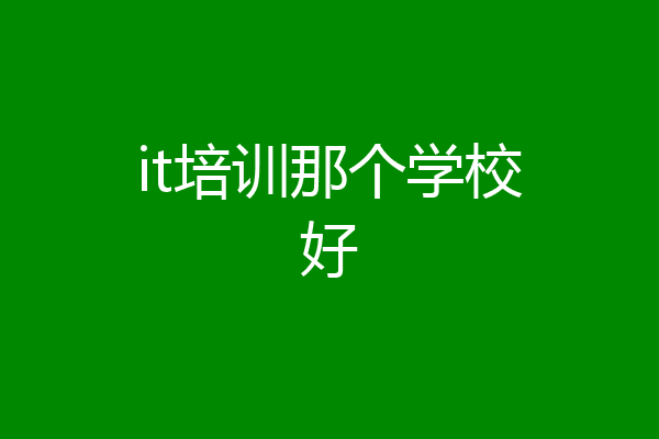 it培训那个学校好