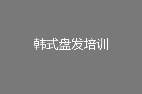 韩式盘发培训