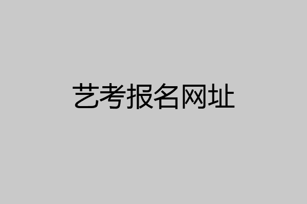 艺考报名网址