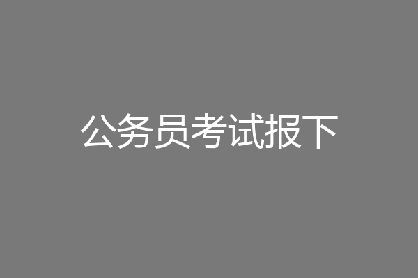 公务员考试报下