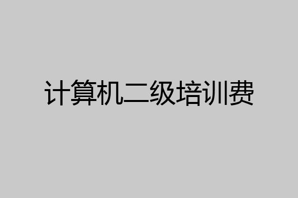 计算机二级培训费