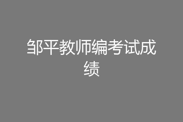 邹平教师编考试成绩