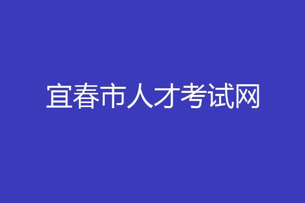 宜春市人才考试网