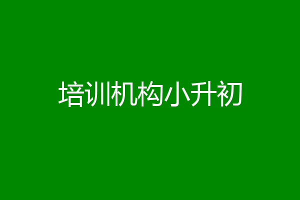 培训机构小升初