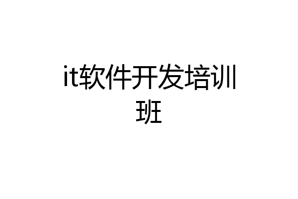 it软件开发培训班