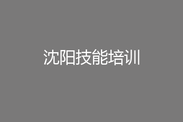 沈阳技能培训