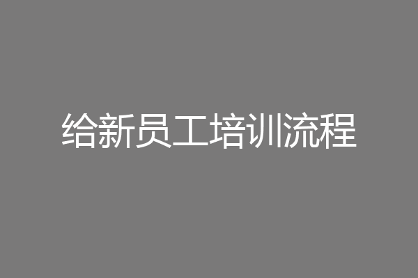 给新员工培训流程