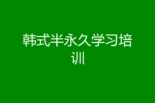 韩式半永久学习培训