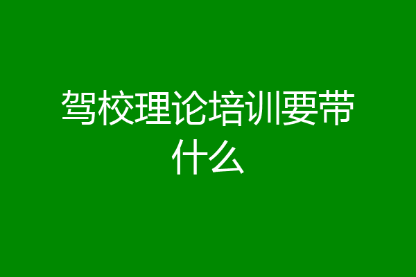 驾校理论培训要带什么