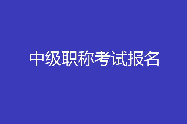 中级职称考试报名