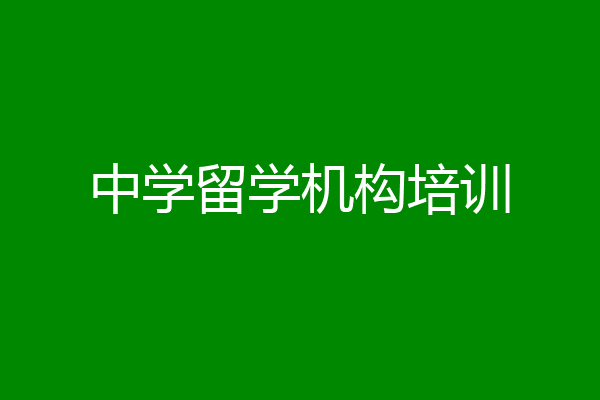 中学留学机构培训