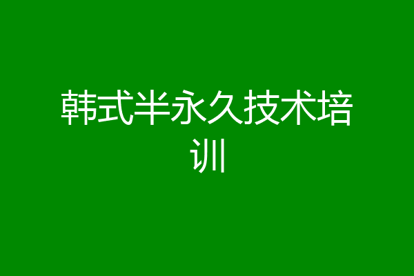 韩式半永久技术培训