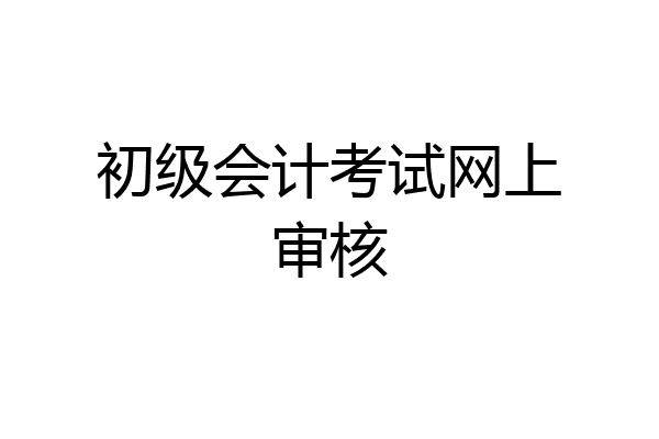 初级会计考试网上审核