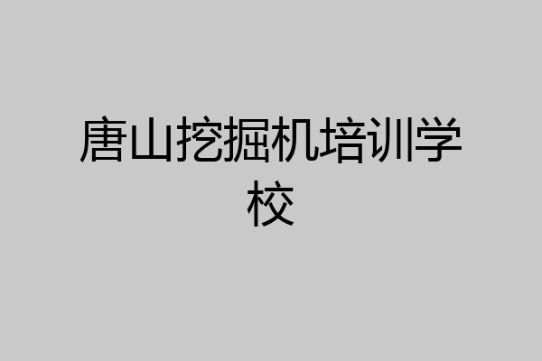 唐山挖掘机培训学校