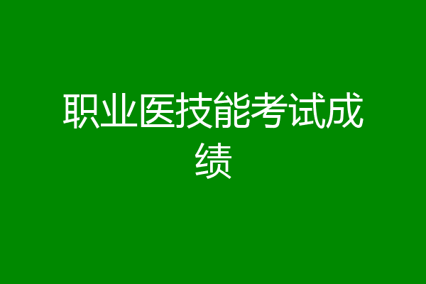 职业医技能考试成绩