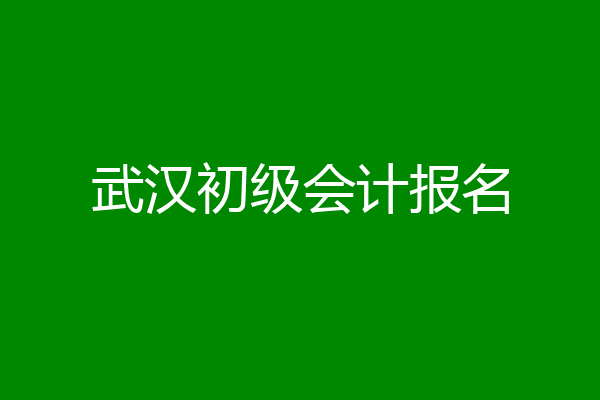 武汉初级会计报名