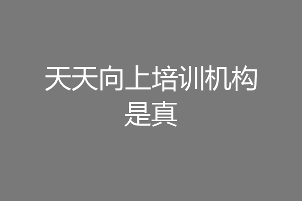 天天向上培训机构是真
