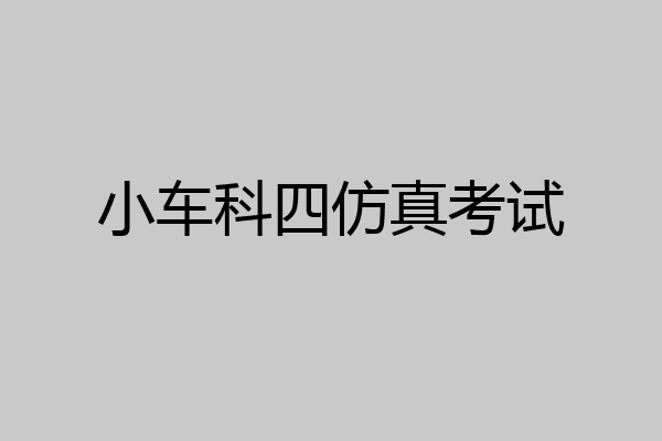 小车科四仿真考试