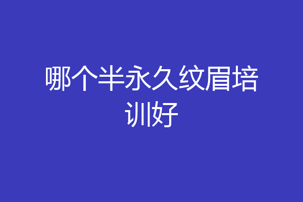 哪个半永久纹眉培训好