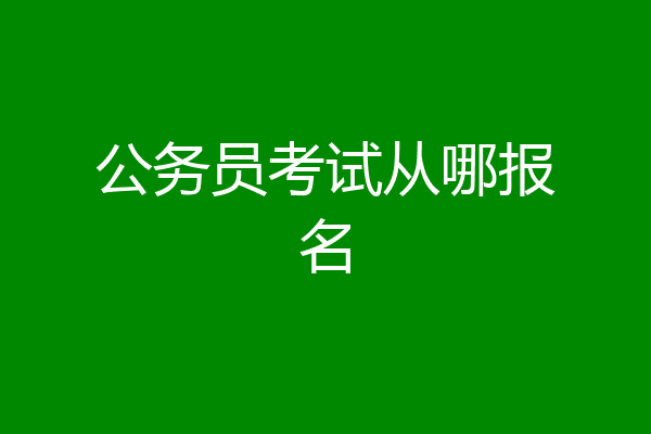 公务员考试从哪报名