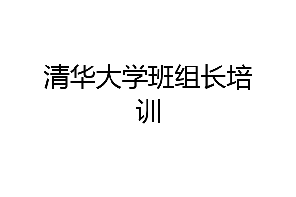 清华大学班组长培训