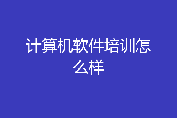 计算机软件培训怎么样