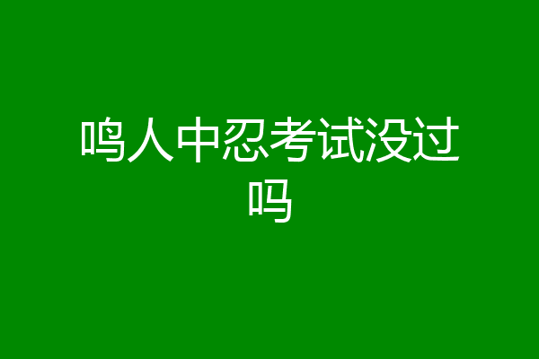 鸣人中忍考试没过吗