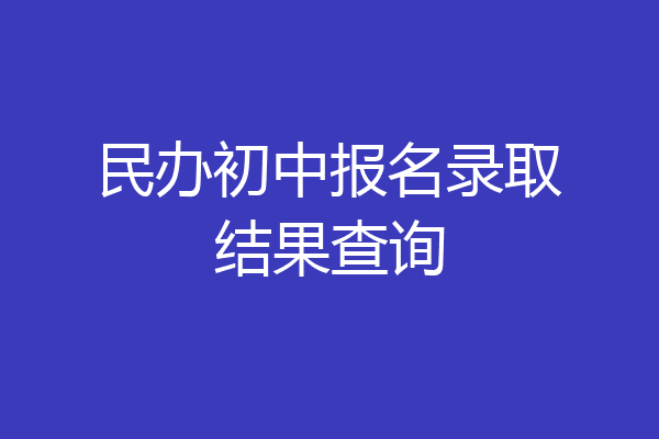 民办初中报名录取结果查询