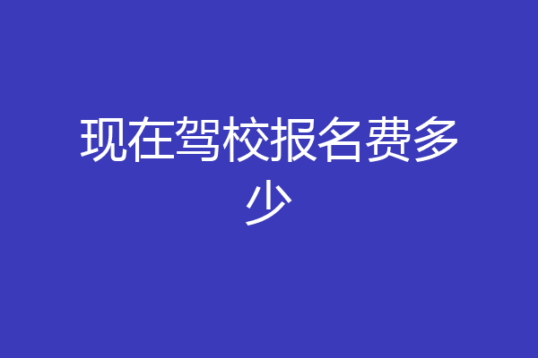 现在驾校报名费多少