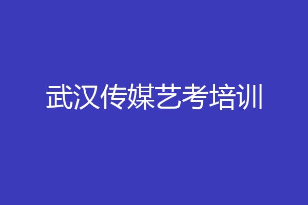 武汉传媒艺考培训