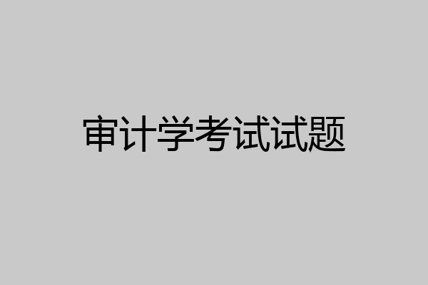 审计学考试试题
